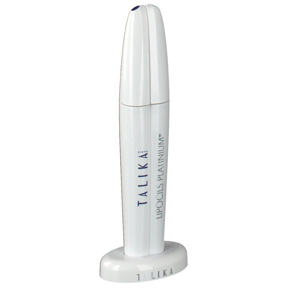 Applicateur blanc pour cils. Inscription : LIPOCILS PLATINIUM®. Marque : TALIKA.