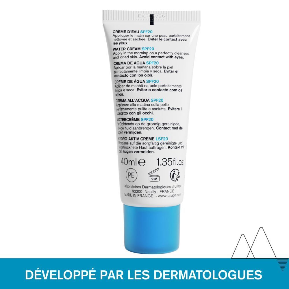 Dos du tube. Texte multilingue: instructions d'utilisation, ingrédients, fabricant.