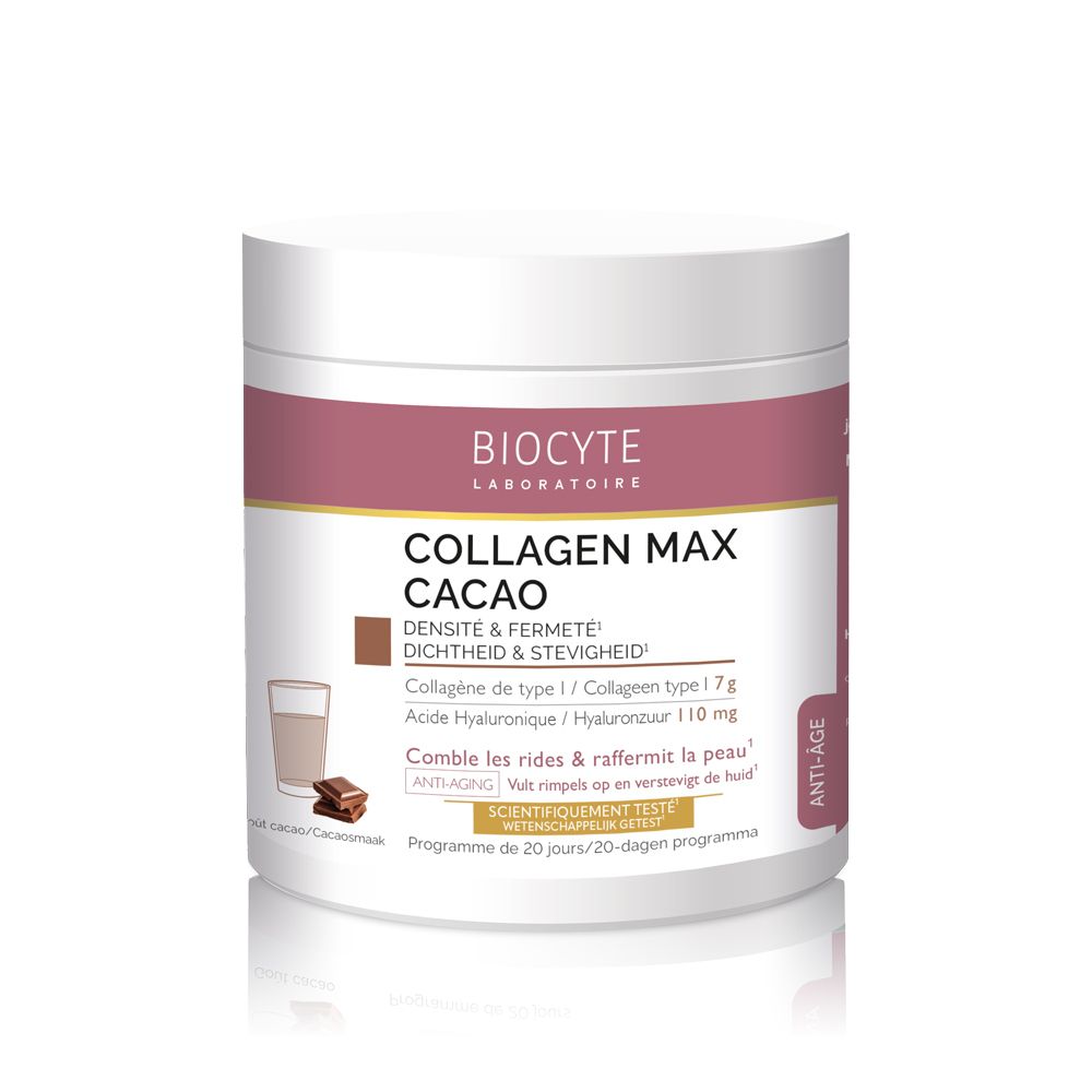 Pot blanc Collagen Max Cacao. Formule anti-âge. Contient du collagène.