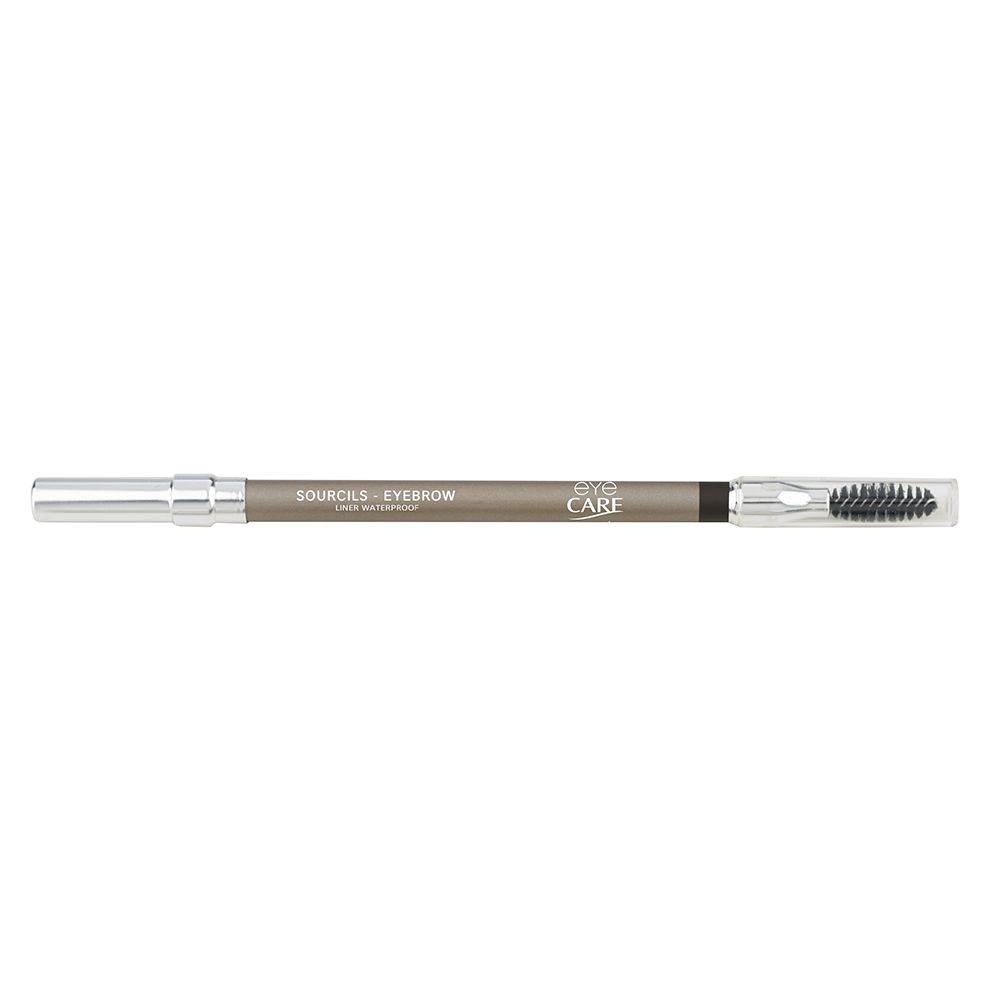 Doppel-Augenbrauenstift. Auf einer Seite Mine, auf der anderen Bürste. Aufschrift: Eye Care Sourcils Eyebrow Liner Waterproof.