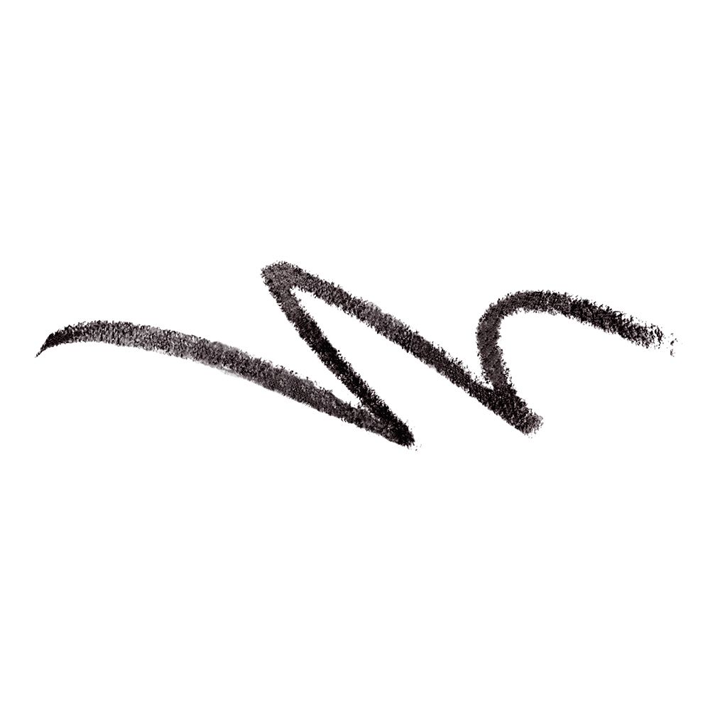 Dunkelbrauner Strich, gewellt. Textur des Augenbrauenstifts.