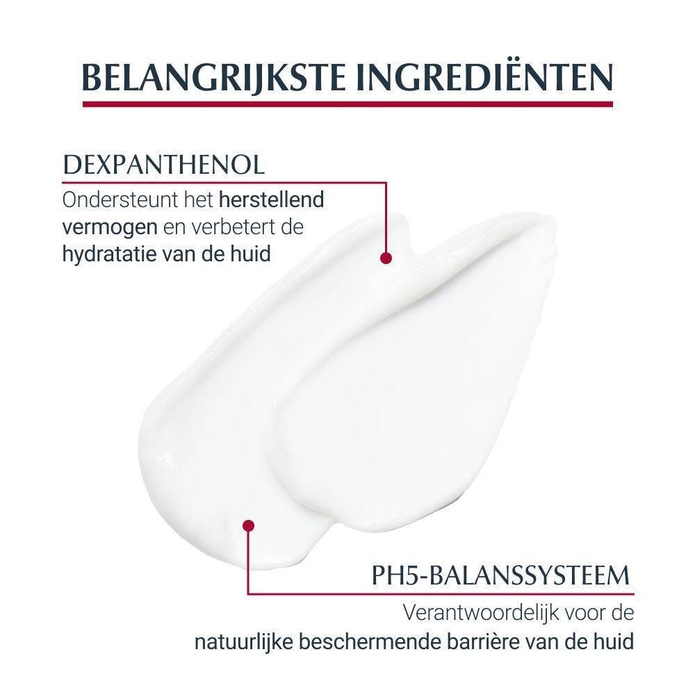 Tekst: Dexpanthenol, pH5-Balanssysteem. Crème streken.