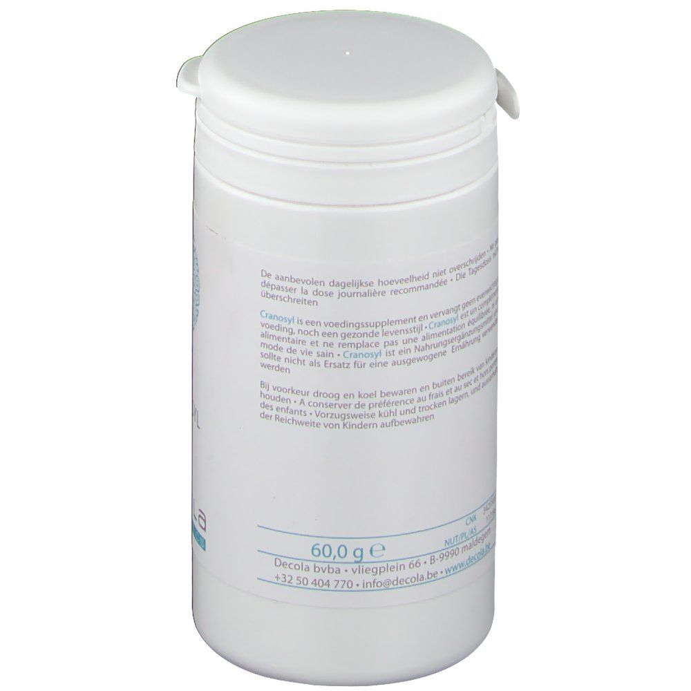 Boîte blanche avec couvercle. Texte sur le côté. Inscription "60,0 g".