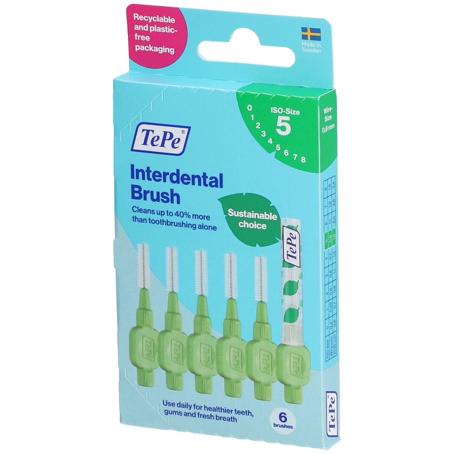 TePe® Interdental Original Brush 0,8 mm grün