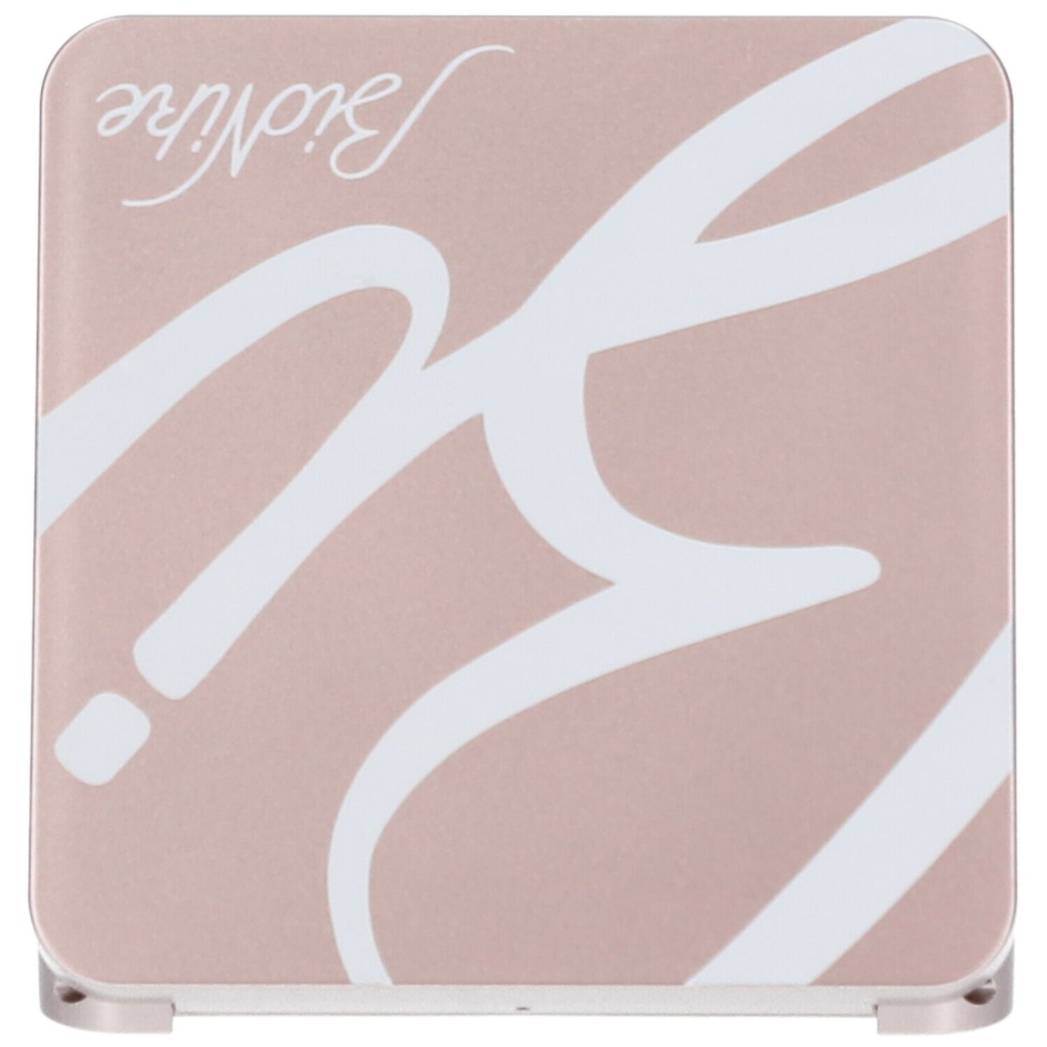 Roze gouden vierkante compacte bronzer. Wit logo en tekst 'BioNike'.