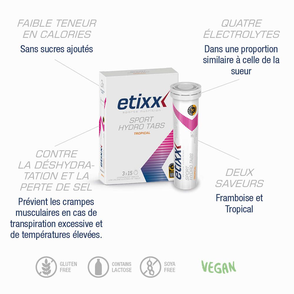 Image du produit avec texte et illustrations. Contient une boîte et un tube de comprimés.