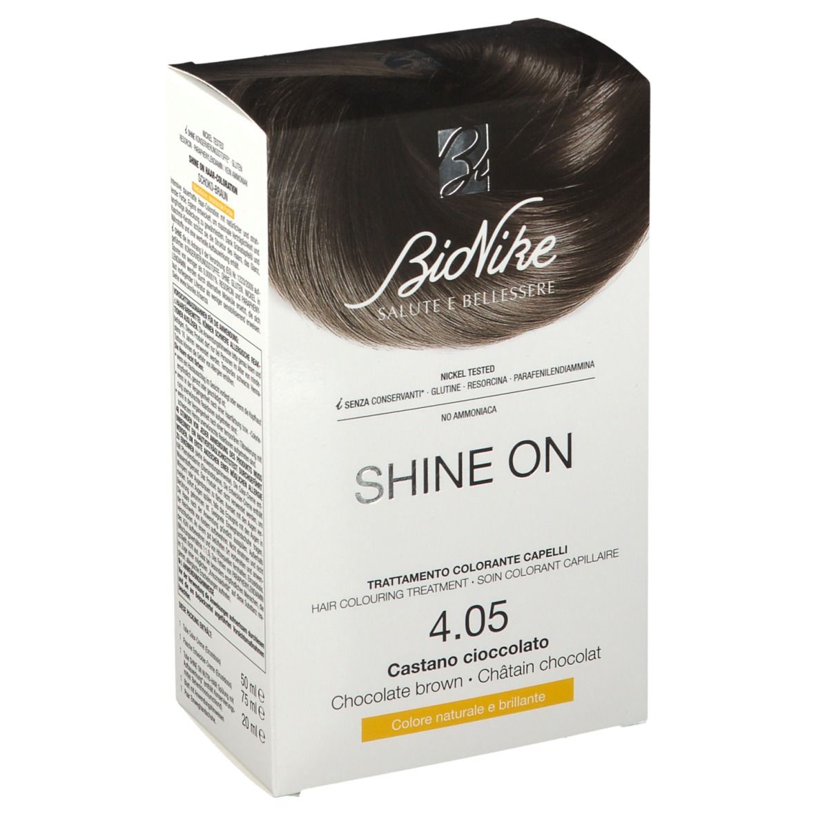 BioNike Shine ON 4.05 Chatain Chocolat Soin colorant capillaire