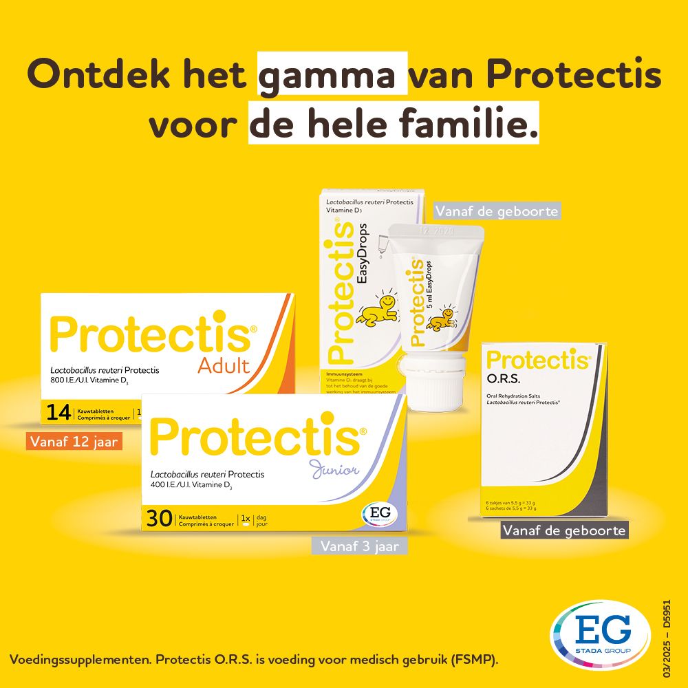 Achterkant van de Protectis Junior doos. Nederlandse tekst.