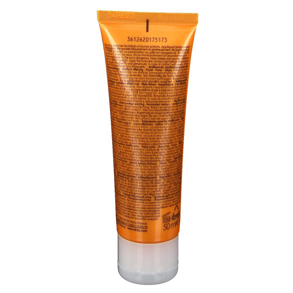 Dos du tube. Orange. Texte. Bouchon blanc. 50ml. Code 3612620175173.