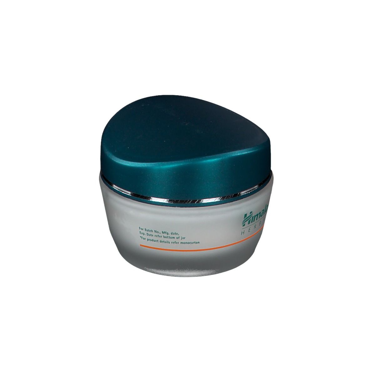 Creme-Tiegel mit blauem Deckel. Aufschrift: Himalaya Herbals, Inhaltsstoffe.