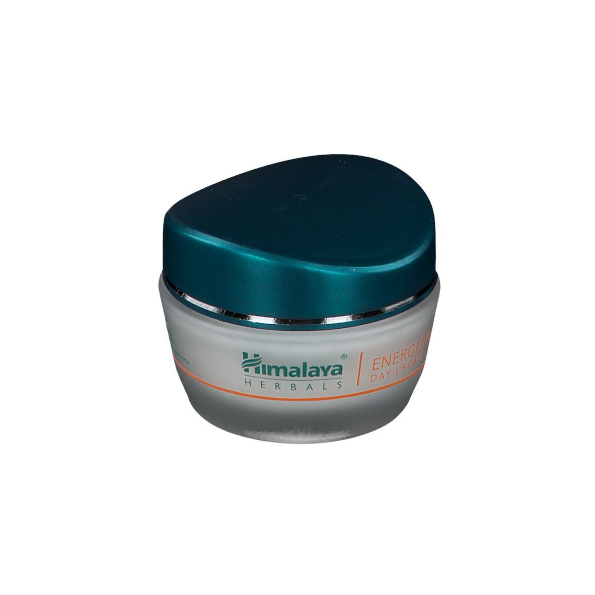 Creme-Tiegel mit blauem Deckel. Aufschrift: Himalaya Herbals, Energizing Day Cream.