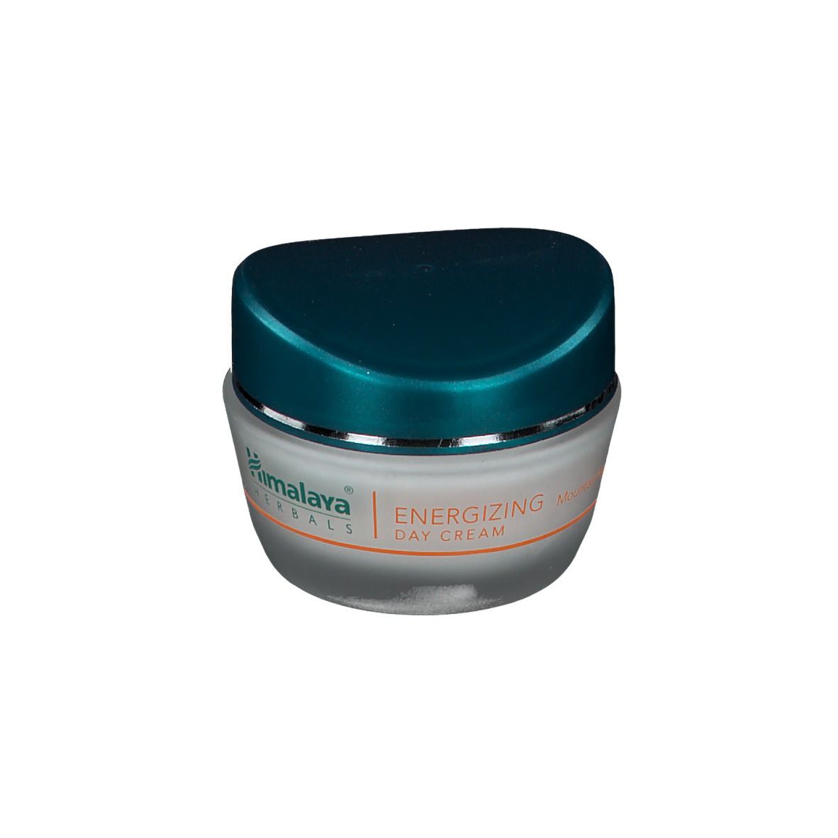Creme-Tiegel mit blauem Deckel. Aufschrift: Himalaya Herbals, Energizing Day Cream.