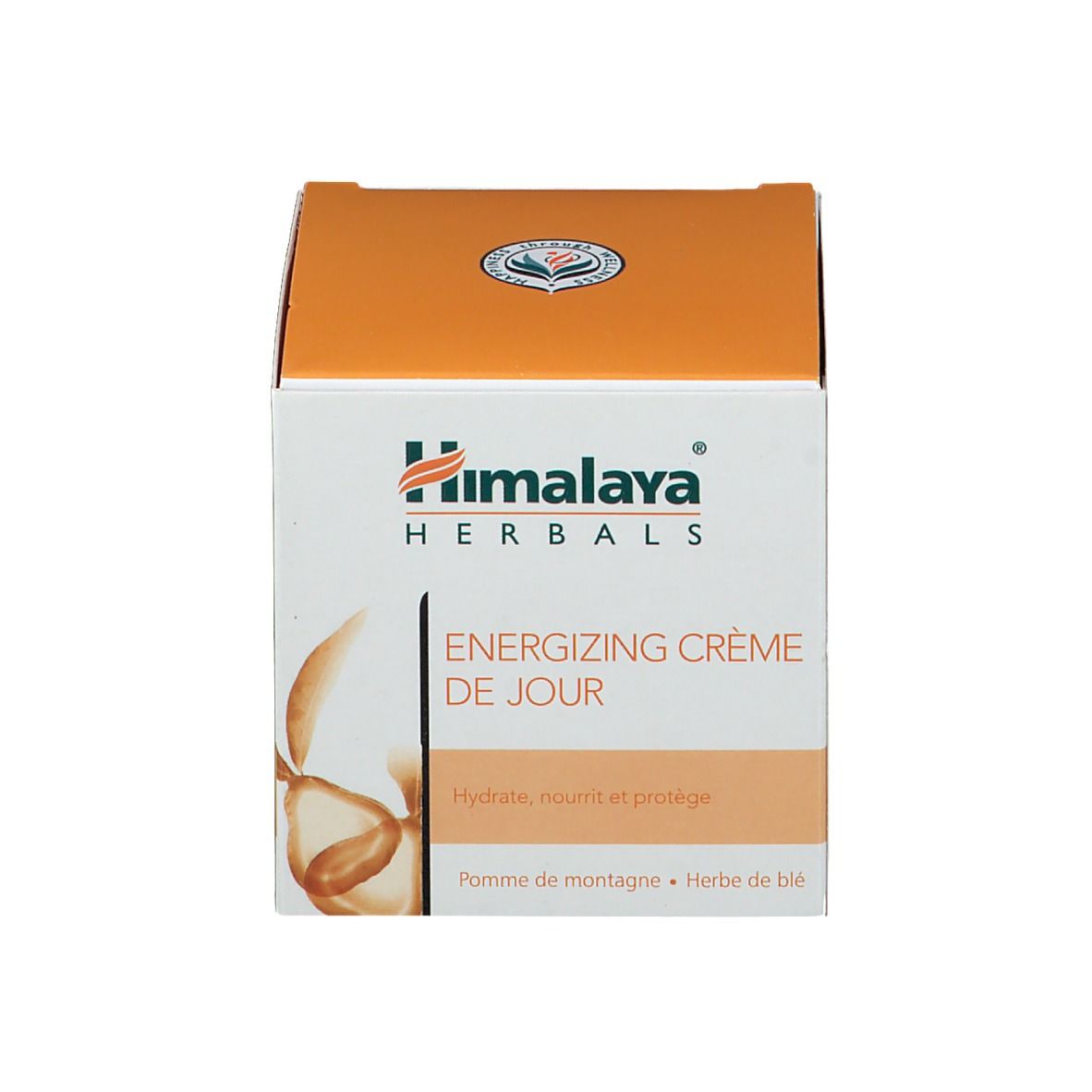 Verpackung. Aufschrift: Himalaya Herbals, Energizing Crème de Jour.