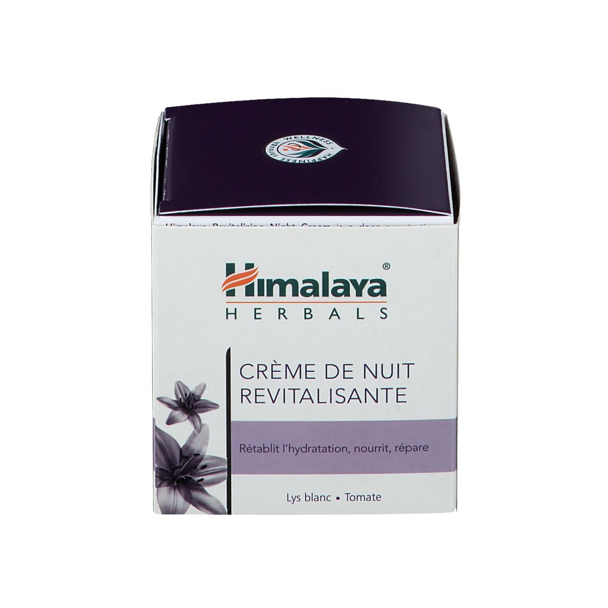 Doos met opschrift: Himalaya Herbals Crème de Nuit Revitalisante.