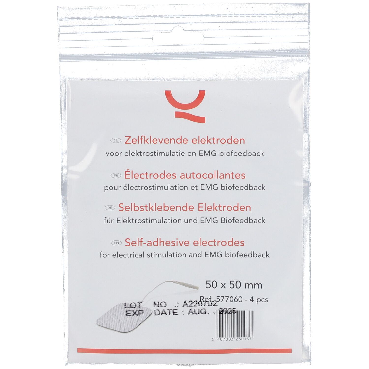 Qines® Électrodes autocollantes 50 x 50 mm