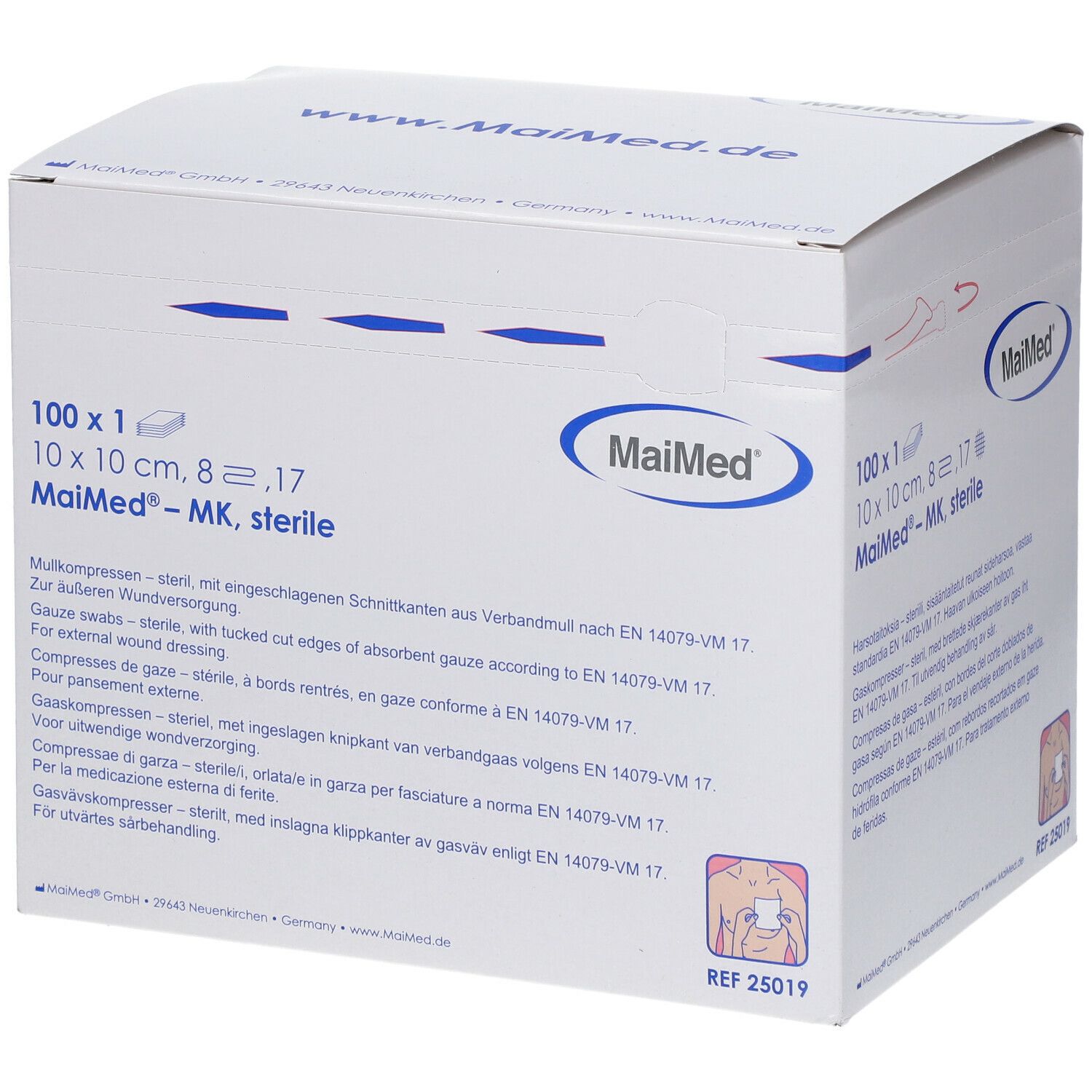 MaiMed® MK Compresses stériles 10 x 10 cm