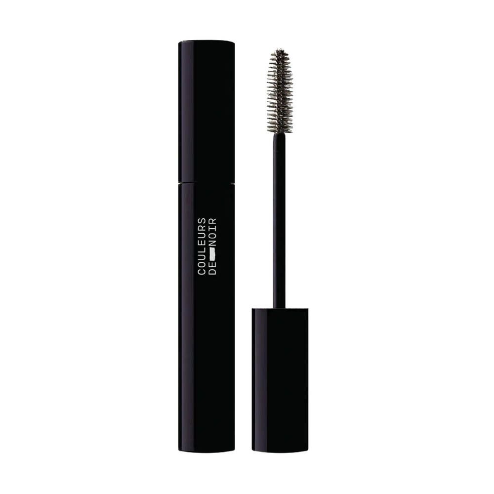 Zwarte mascara tube met borstel. Opschrift: Couleurs de Noir.