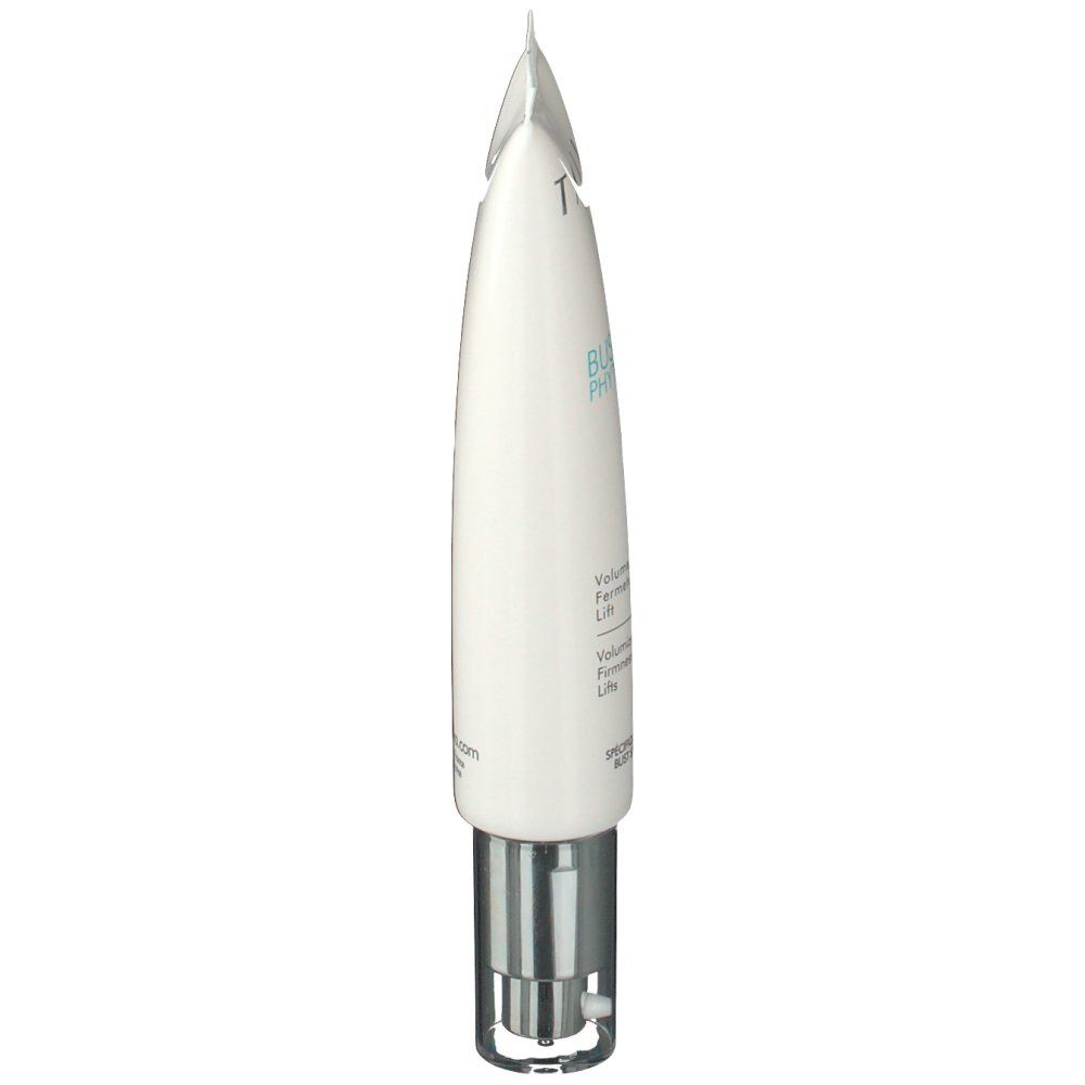 Seitenansicht der Tube. Aufschrift: Bust Phytoserum, Volume Fermeté Lift, Volumizes Firmness Lifts.