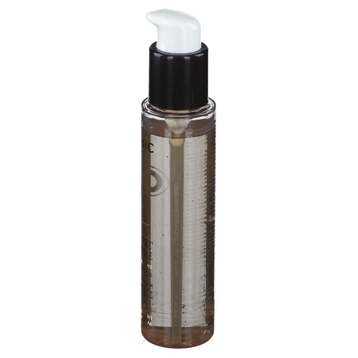 GALÉNIC Confort Supréme Make-up-Remover Oil. Transparante fles met pomp. Tekst: Confort Supréme, Make-up-Remover Oil, Waterproof. Voor gezicht en ogen.