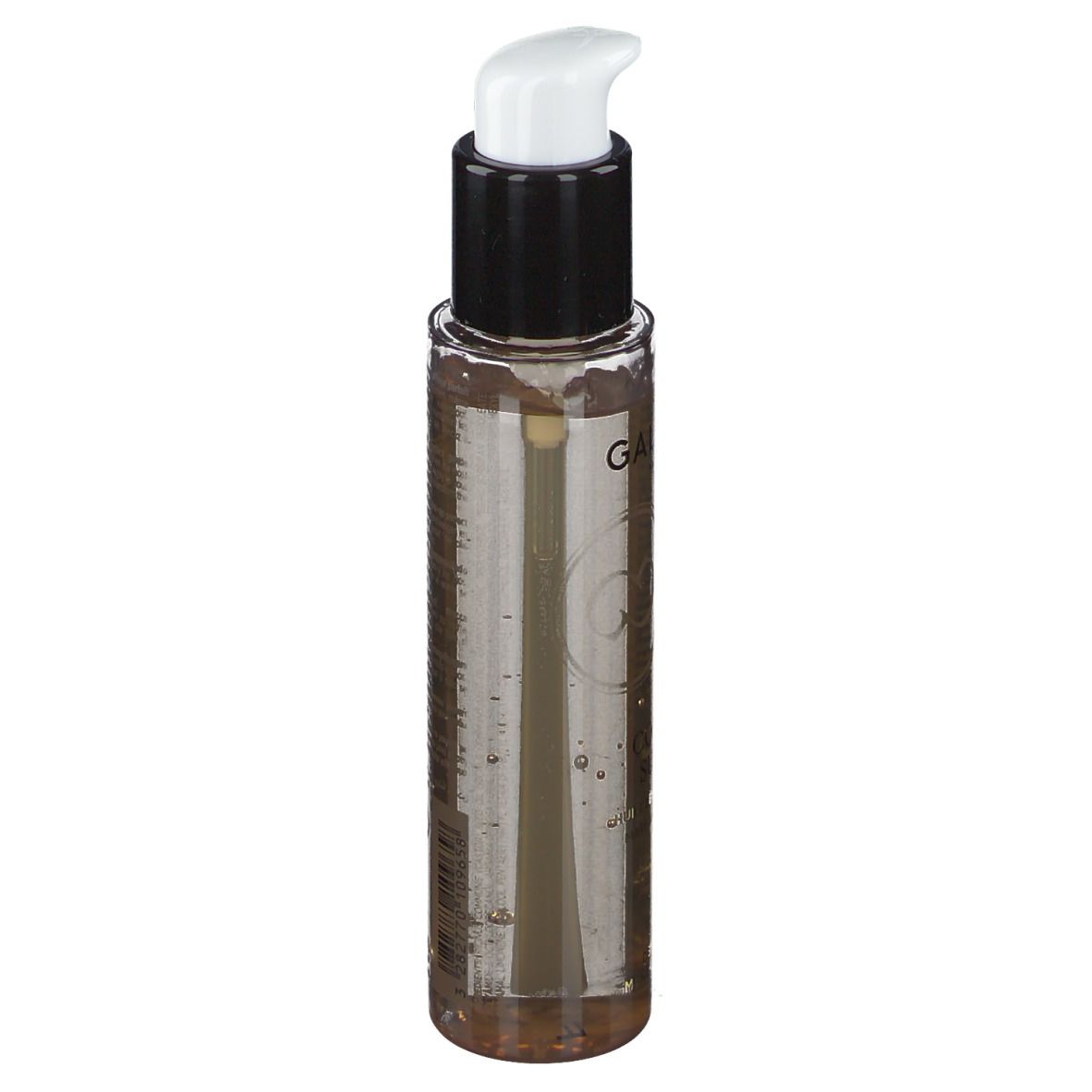 GALÉNIC Confort Supréme Make-up-Remover Oil. Transparante fles met pomp. Tekst: Confort Supréme, Make-up-Remover Oil, Waterproof. Voor gezicht en ogen.