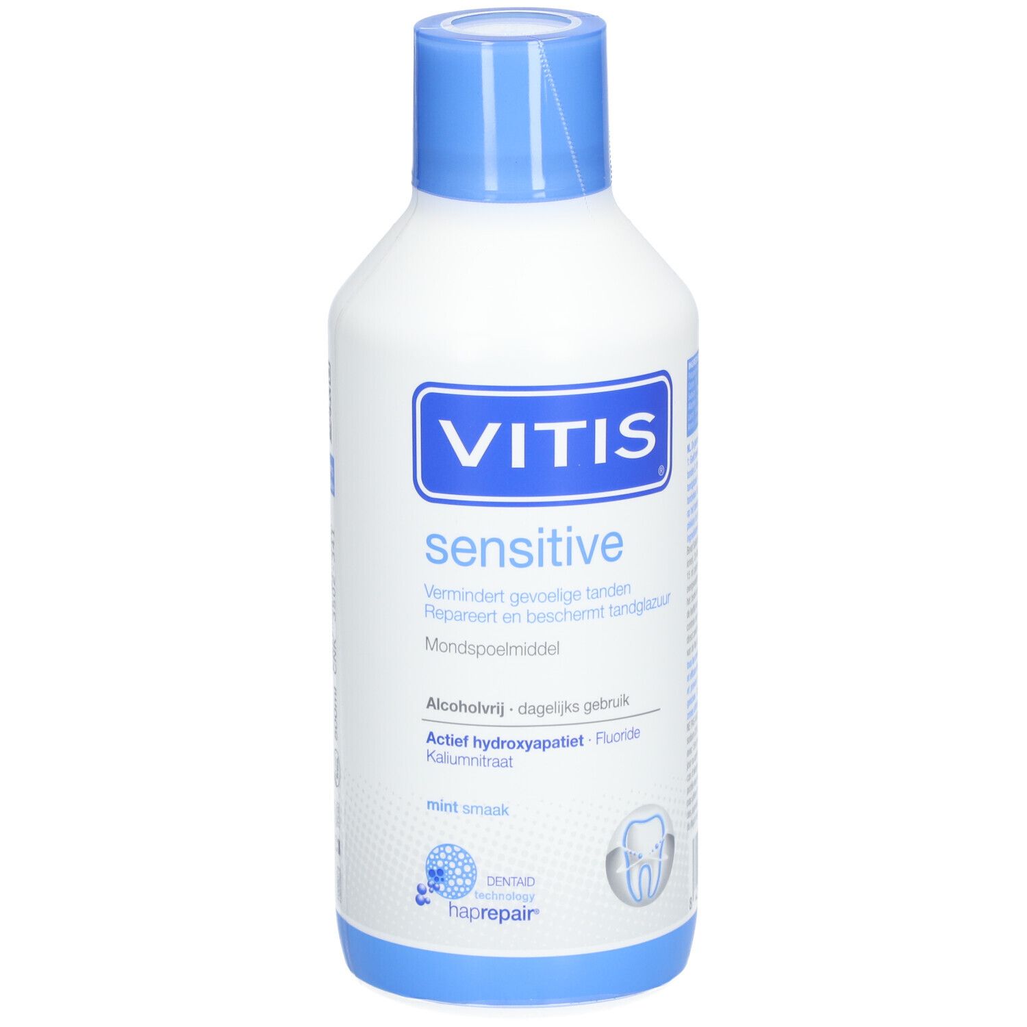 Weiße Flasche mit blauem Deckel. Aufschrift VITIS sensitive. Enthält Informationen zu Inhaltsstoffen und Eigenschaften.