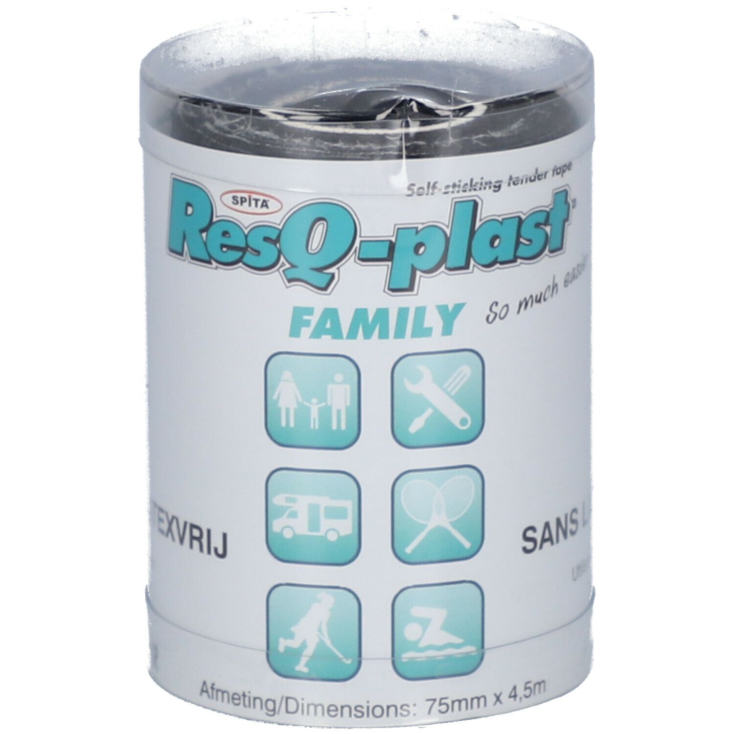 ResQ-plast® Family Noir 75 mm x 4,5 m
