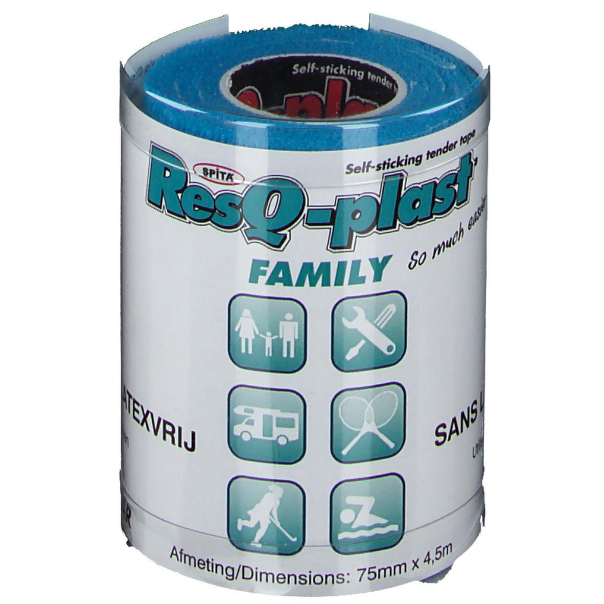 ResQ-plast Family Turquoise 75 mm x 4,5 m