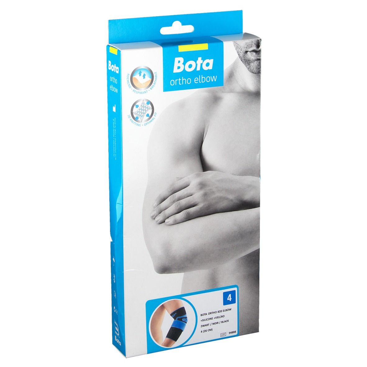Bota Ortho Elbow 820 + Silicone + Velcro Noir Taille 4