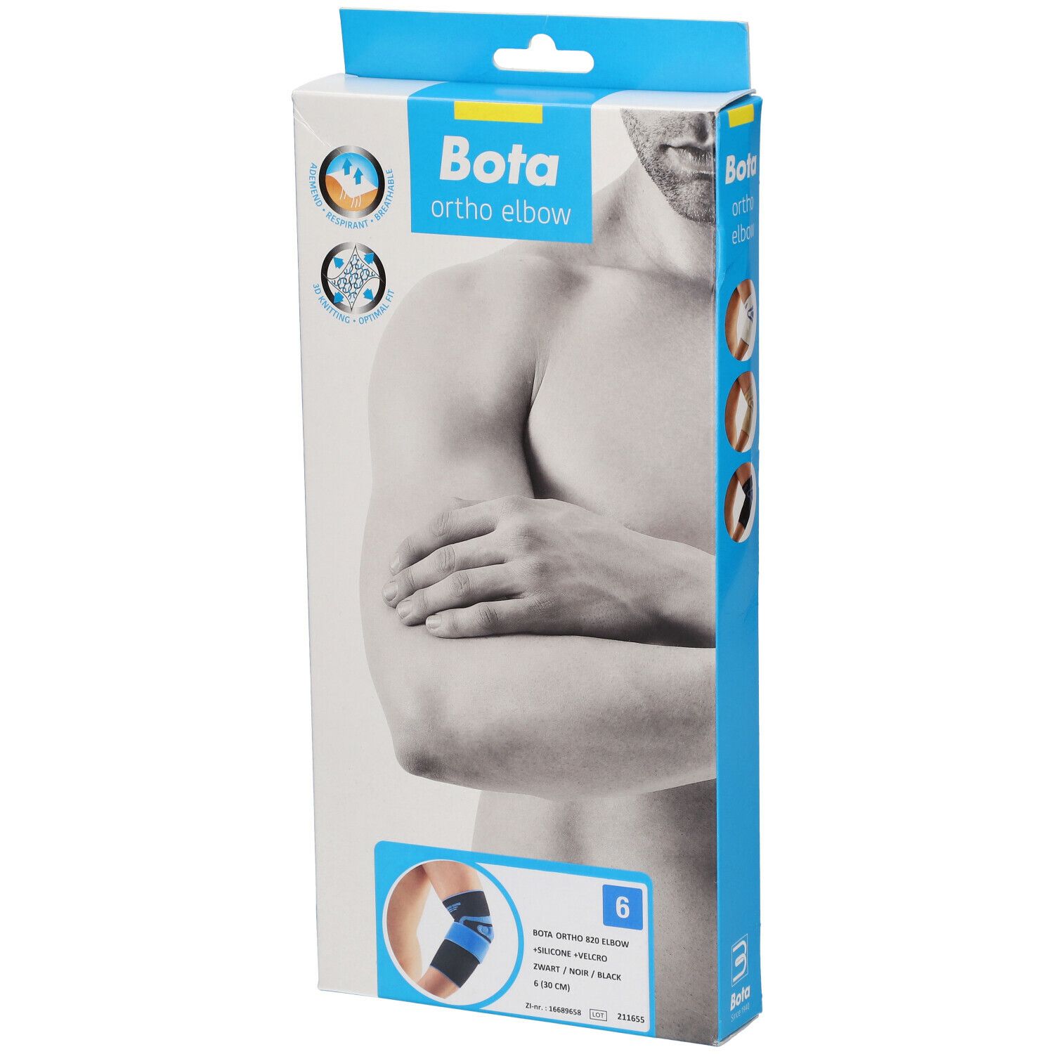 Bota Ortho Elbow 820 + Silicone + Velcro Noir Taille 6