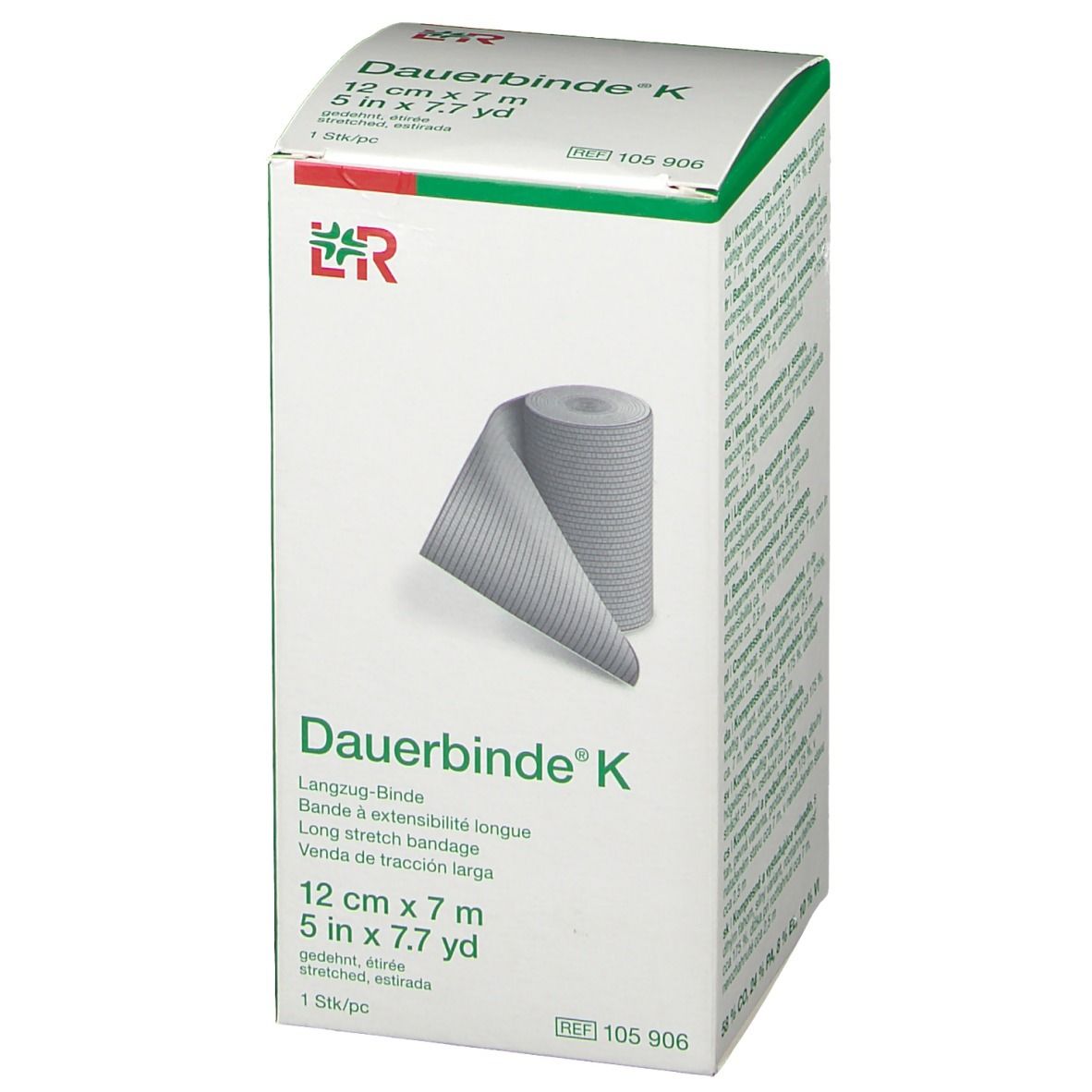 Dauerbinde® K Verpackung, detaillierte Ansicht der Binde auf der Vorderseite.