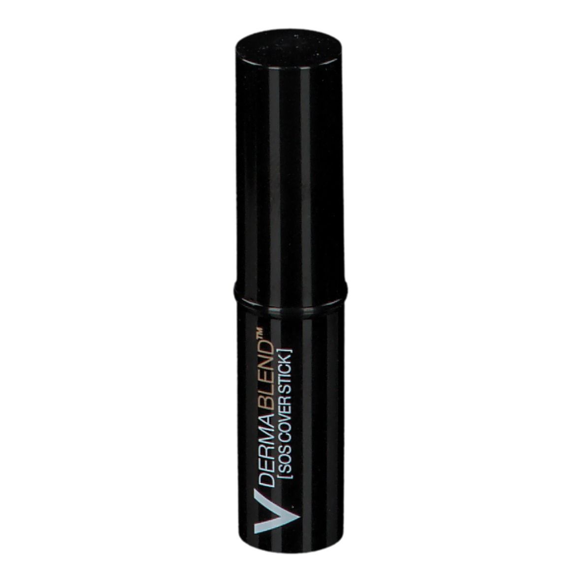 Stick correcteur Dermablend SOS noir. Forme cylindrique, surface rainurée. Bouchon noir. Écriture blanche.