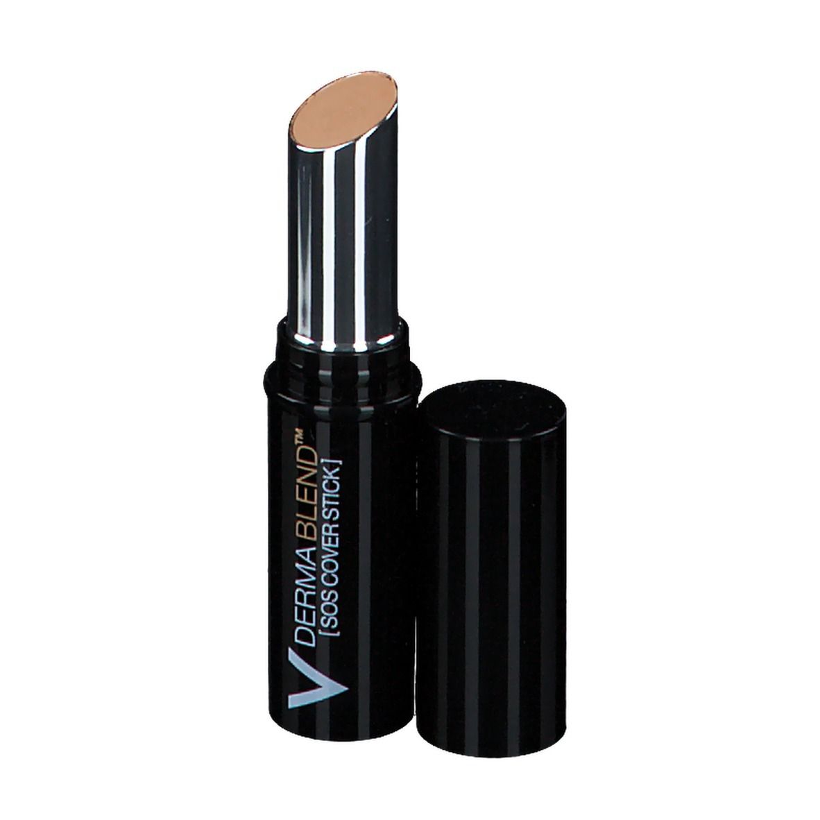 Concealer stick met verpakking. Merk, naam en verpakking zichtbaar.