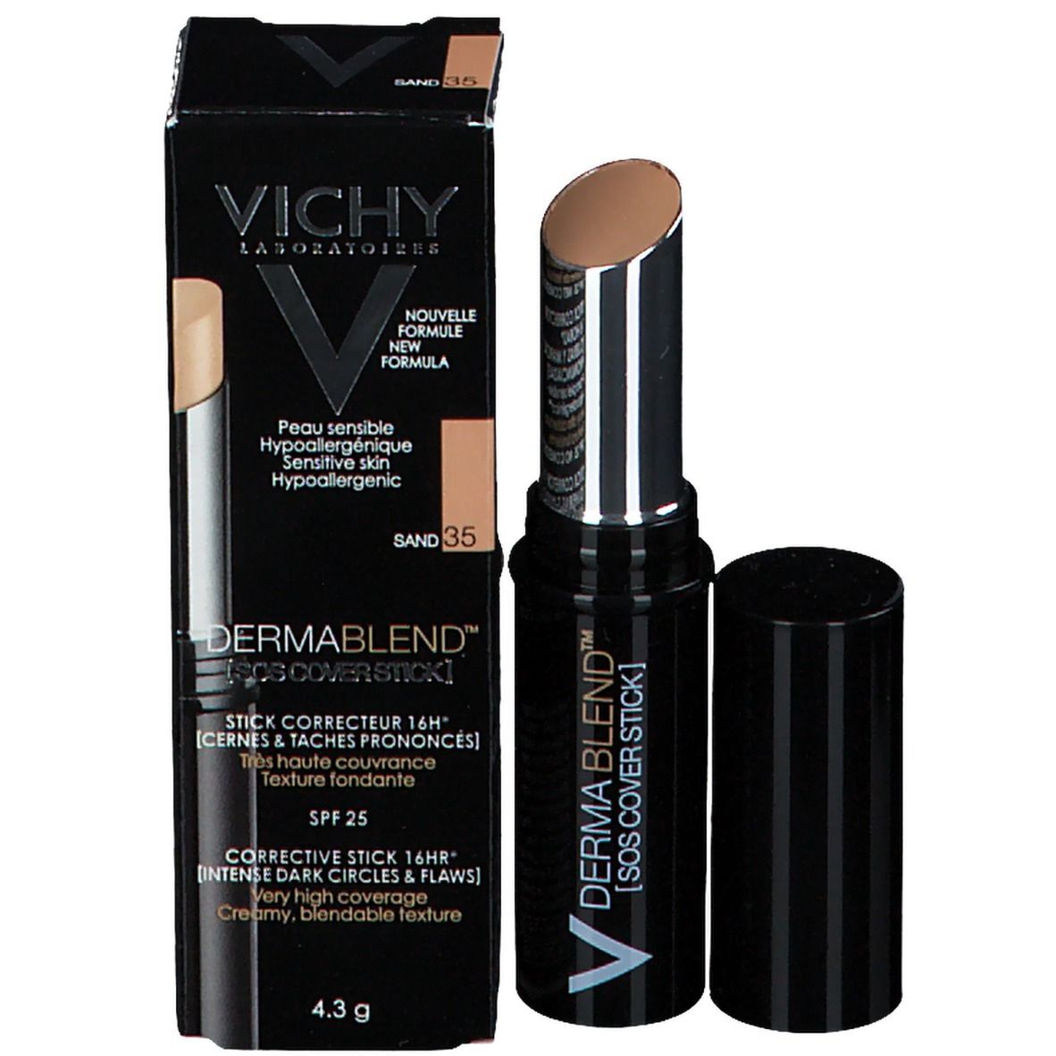 Verpakking van de concealer stick. Merk, naam en verpakking zichtbaar.