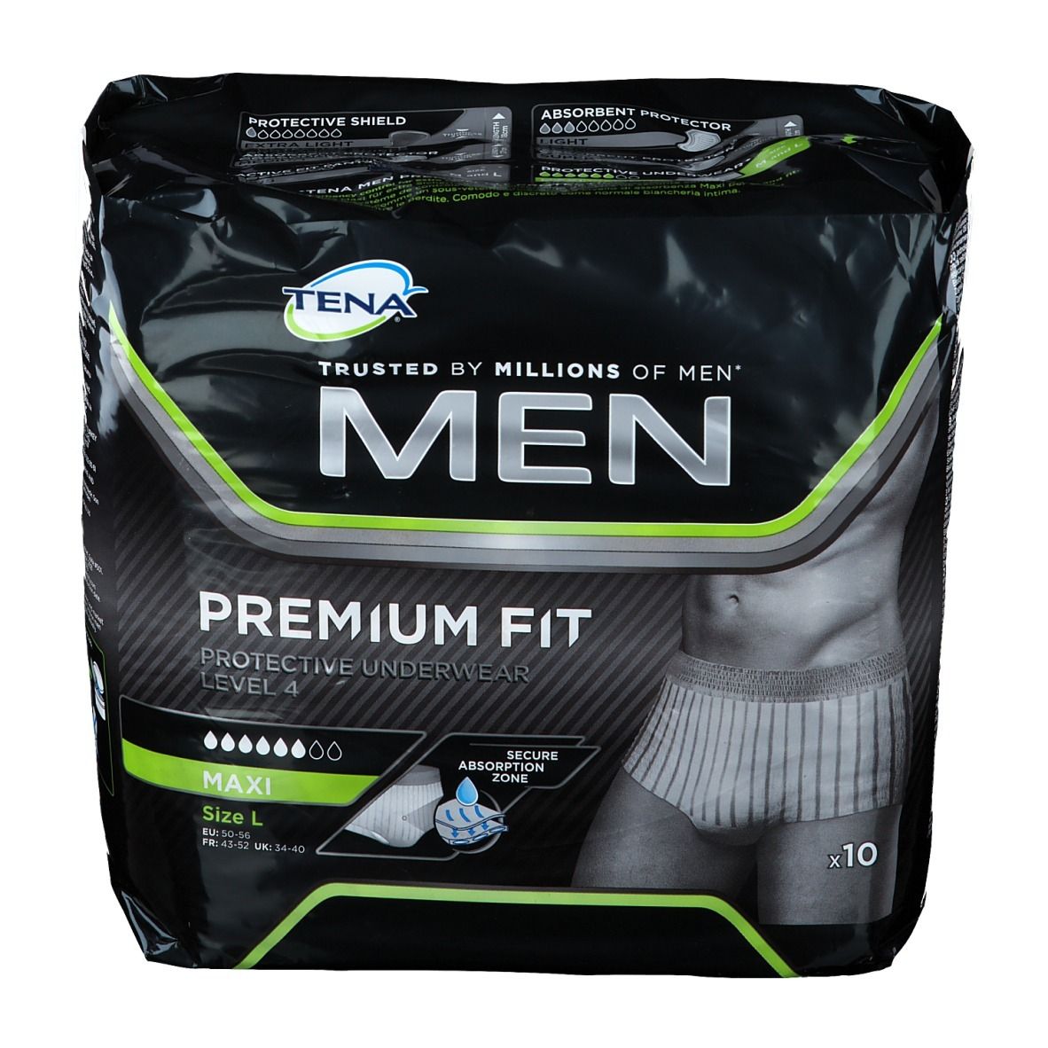 TENA MEN Premium Fit Protective Underwear Level 4 L 10 St - shop ...