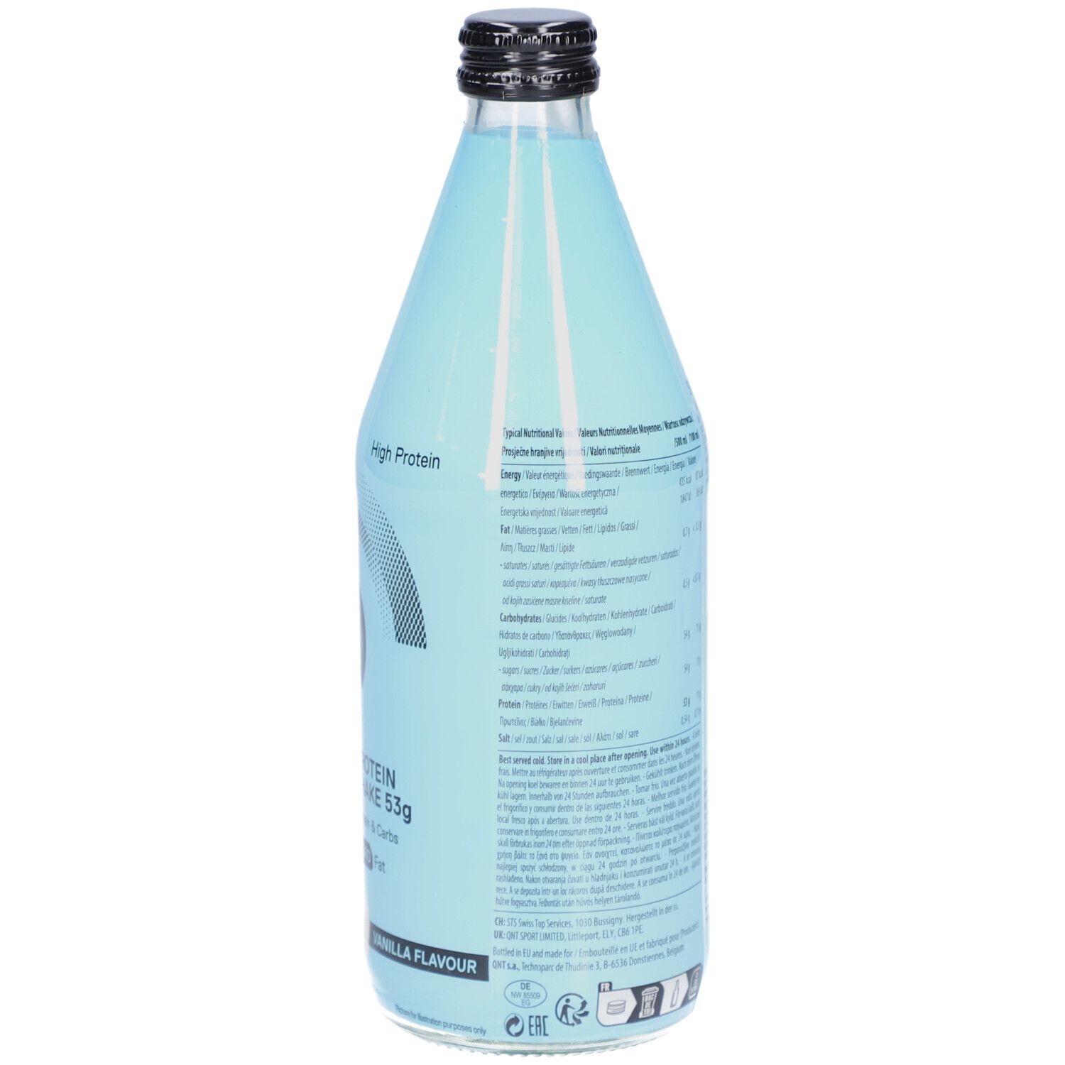 Protein Shake Glass Bottle  QNT (12er Pack)