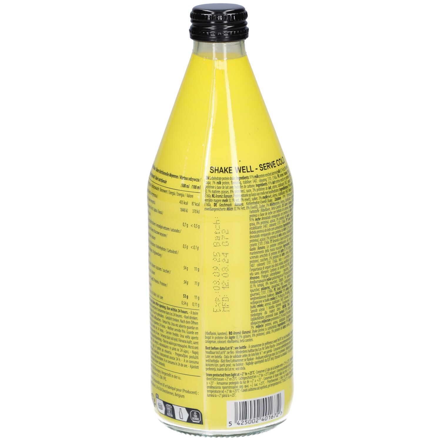 Protein Shake Glass Bottle  QNT (12er Pack)
