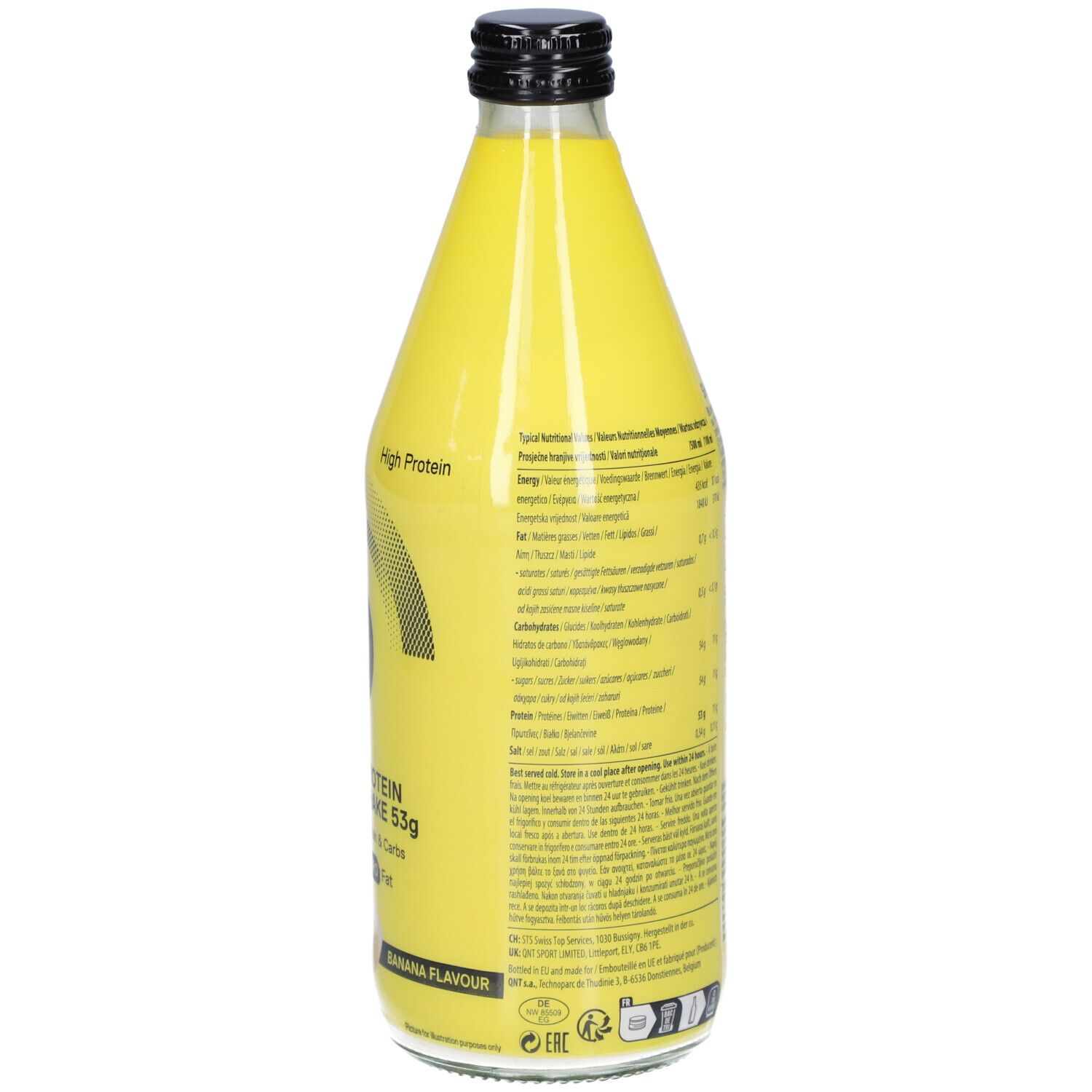Protein Shake Glass Bottle  QNT (12er Pack)