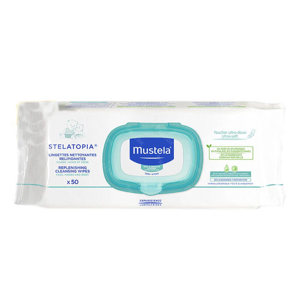 Mustela B B Stelatopia Lingettes Nettoyantes Relipidantes Peau Atopique Pc S Shop