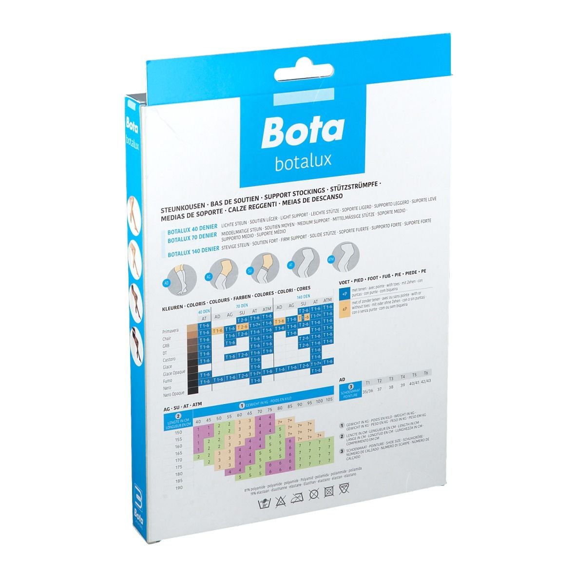 Verpackung von Bota botalux Kompressionsstrümpfen, Größe 2.