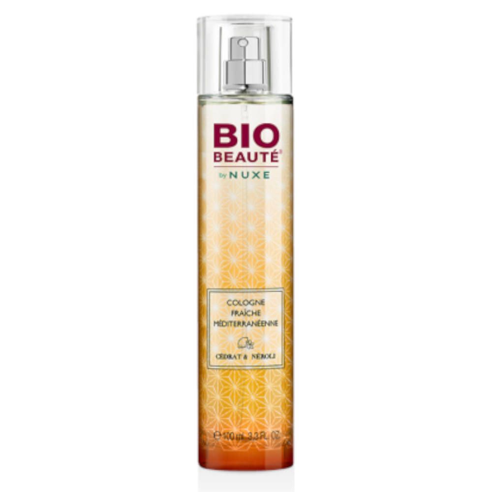 Bio Beauté by Nuxe Cologne. Flasche mit Sprühkopf. Aufschrift: Cologne Fraîche Méditerranéenne. Duft: Cédrat & Néroli.