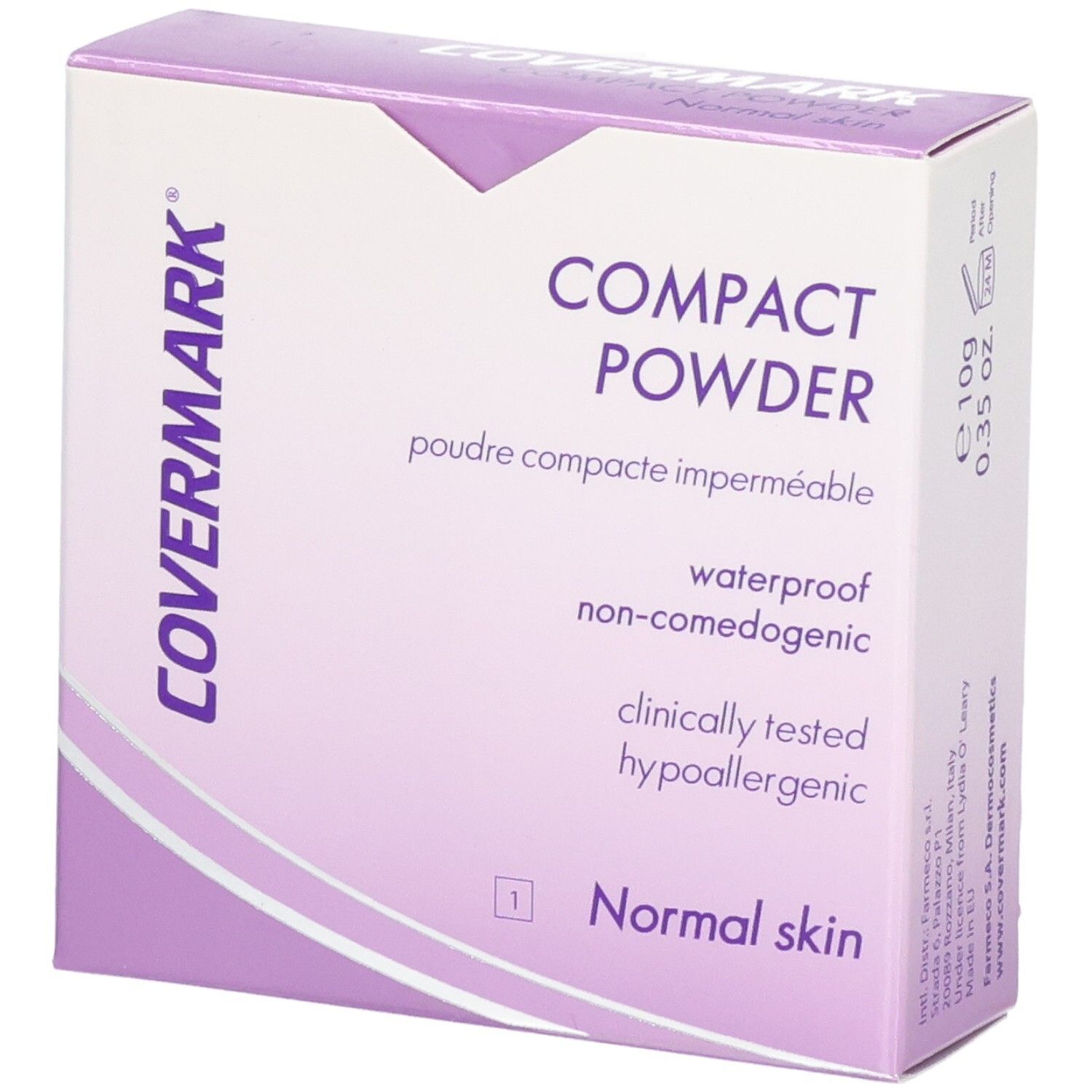 Covermark Compact Powder Karton, wasserfest, nicht komedogen, für normale Haut.