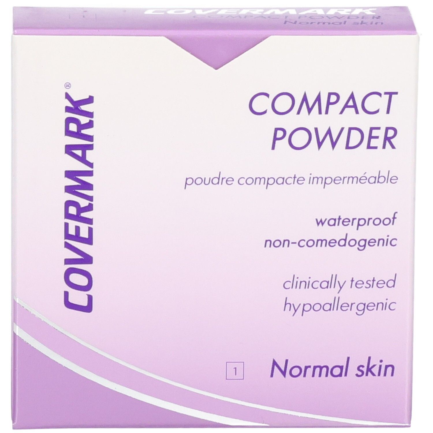 Covermark Kompaktpuder für normale Haut, wasserfest, nicht komedogen, klinisch getestet, hypoallergen.