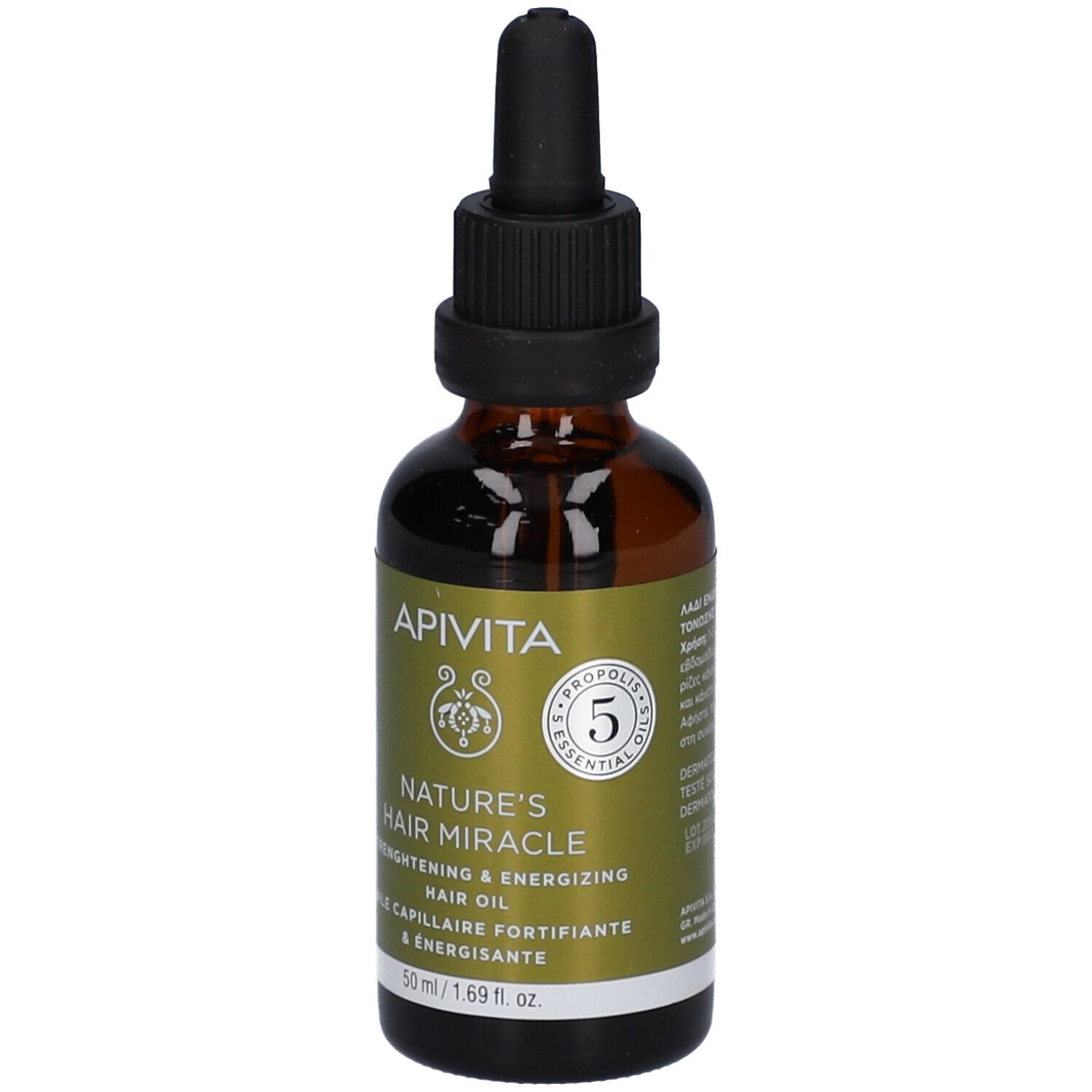 API VITA Nature's Hair Miracle Haaröl in brauner Glasflasche mit Pipette. 50 ml.
