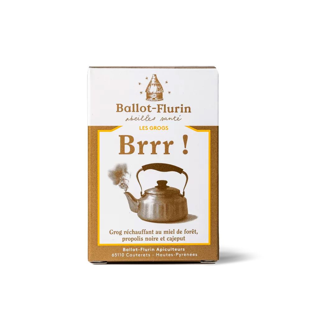 Ballot-Flurin Les Grogs Brrr! Grog Réchauffant au Miel de Forêt, Propolis Noire et Cajeput