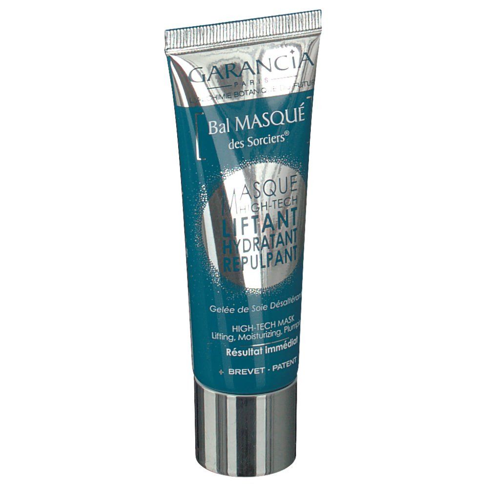 Tube mit Gesichtsmaske. Marke Garancia. Text: Bal Masqué des Sorciers, Masque Liftant Hydratant Repulpant.