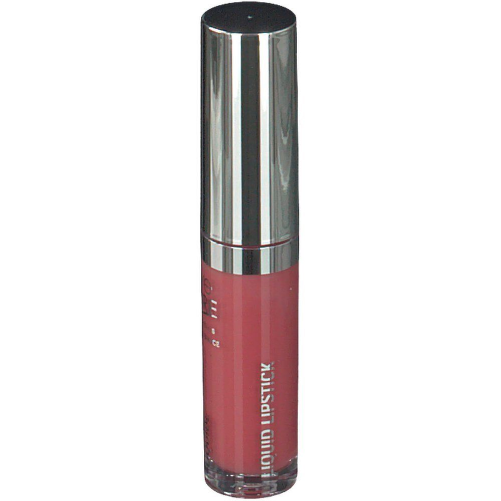 Rouge à lèvres liquide avec bouchon argenté. Inscription: Liquid Lipstick.