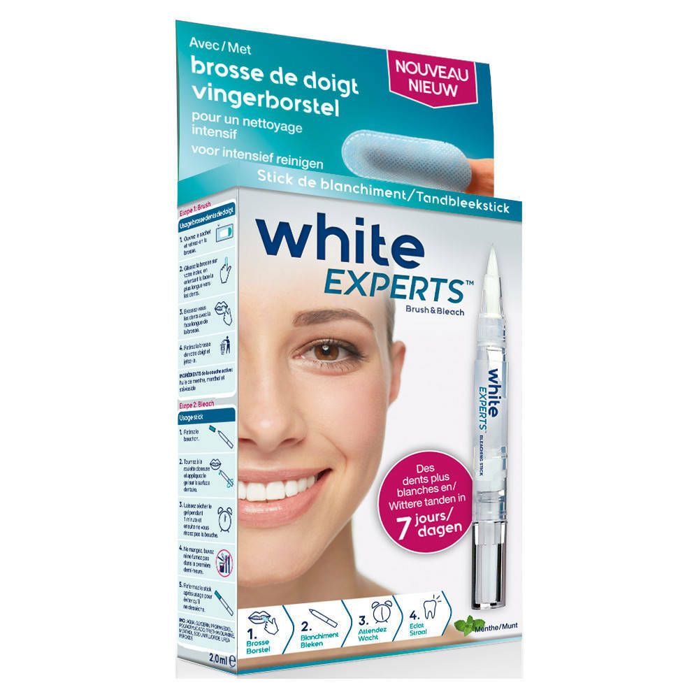 White Experts Stick Blanchiment Des Dents + Brosse Doigts