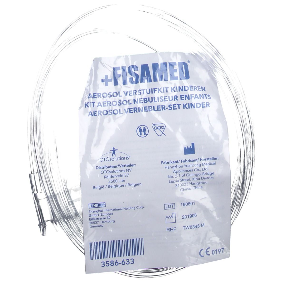 Fisamed Aerosol Vernebler-Set Kinder mit Maske und Schlauch.