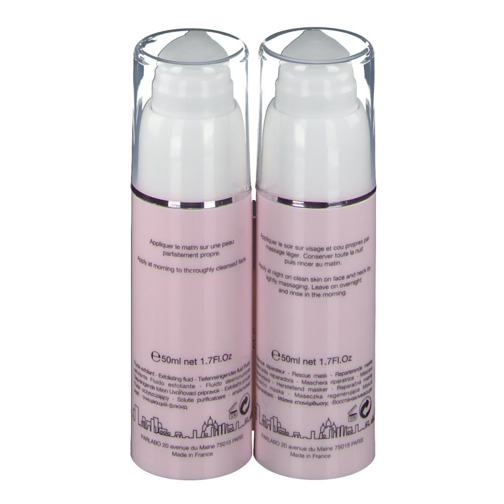 Zwei rosa Flaschen mit weißem Deckel. Aufschrift: SAMPAR, 50ml net 1.7 fl.oz.