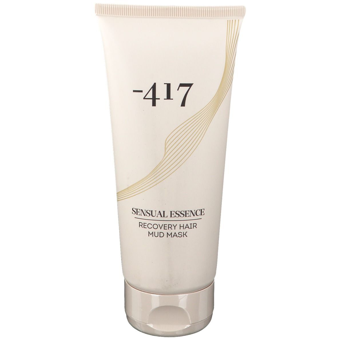 Beige Tube mit -417 Logo und Produktbezeichnung. "Sensual Essence Recovery Hair Mud Mask".